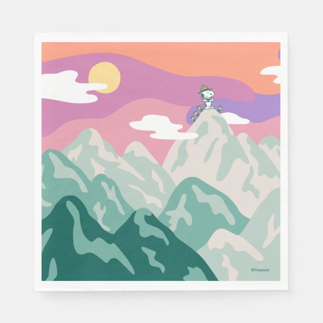 Peanuts | Snoopy & Troop Hiking the Mountain Napkin (Front)