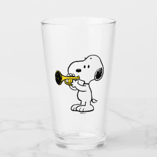 Peanuts Snoopy Trumpet Player Glass