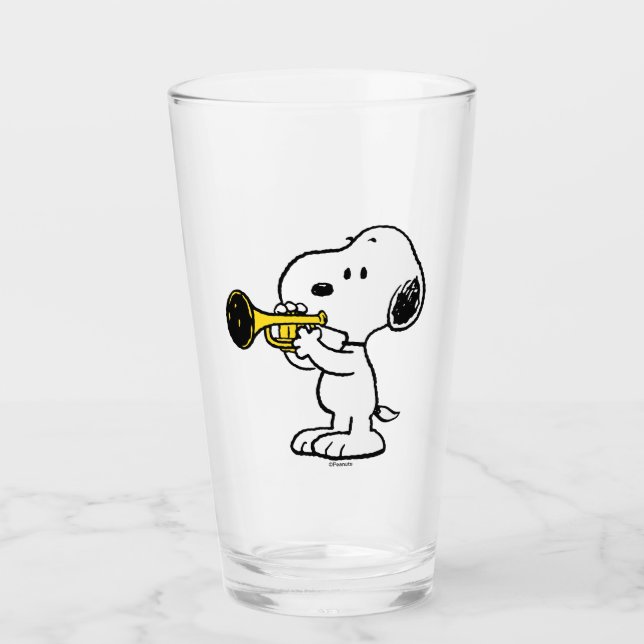 Peanuts | Snoopy Trumpet Player Glass (Front)