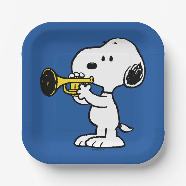 Peanuts | Snoopy Trumpet Player Paper Plate (Front)