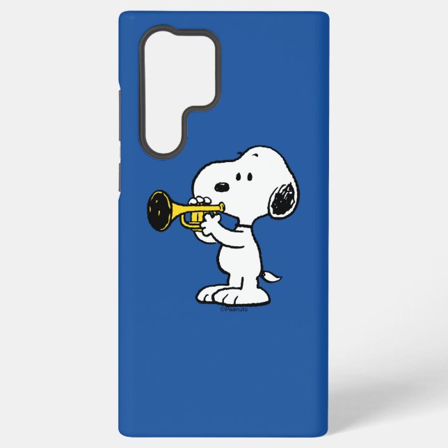 Peanuts | Snoopy Trumpet Player Samsung Galaxy S22 Ultra Case (Back)