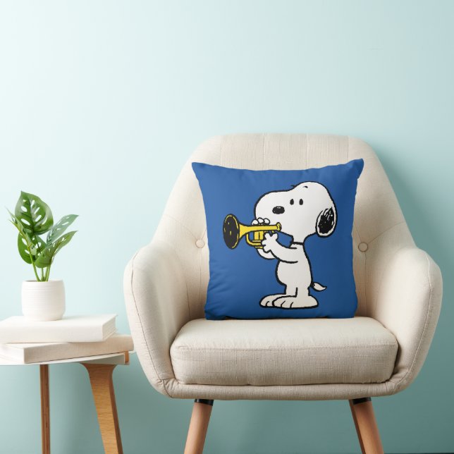 Peanuts | Snoopy Trumpet Player Throw Pillow (Chair)