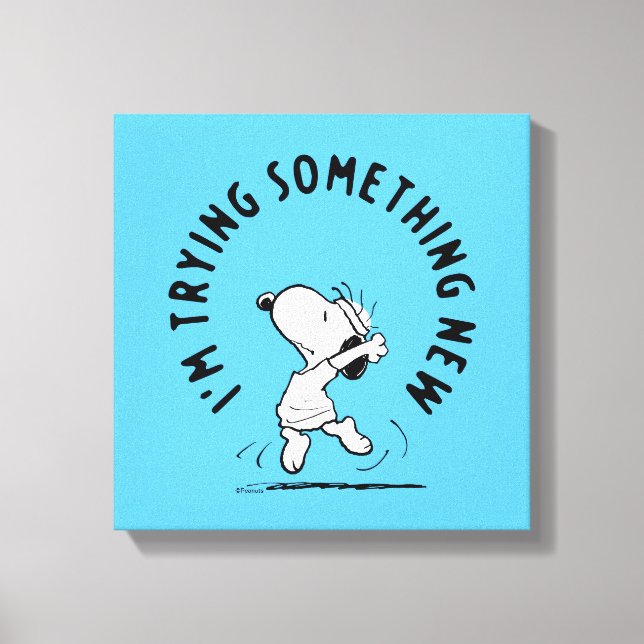 Peanuts | Snoopy Trying Something New Canvas Print (Front)