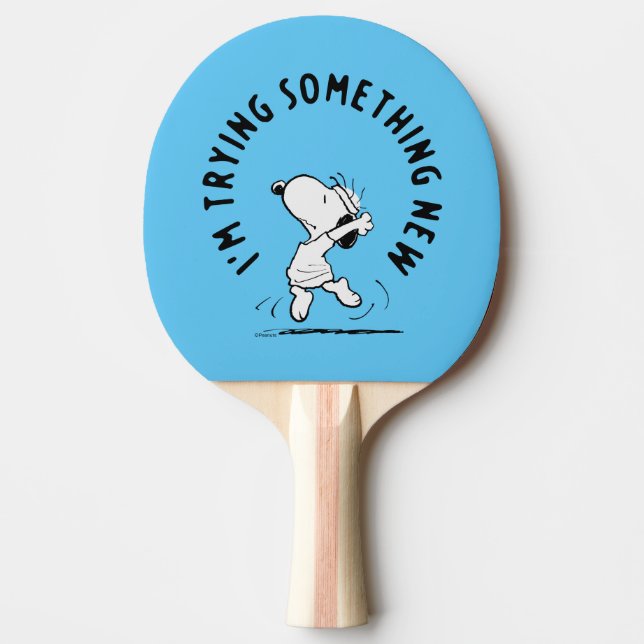 Peanuts | Snoopy Trying Something New Ping Pong Paddle (Front)