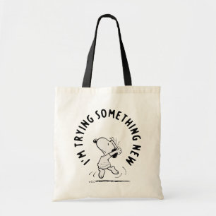 Peanuts   Snoopy Trying Something New Tote Bag