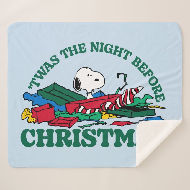 Peanuts | Snoopy 'Twas the Night Before Christmas Sherpa Blanket (Front (Horizontal))
