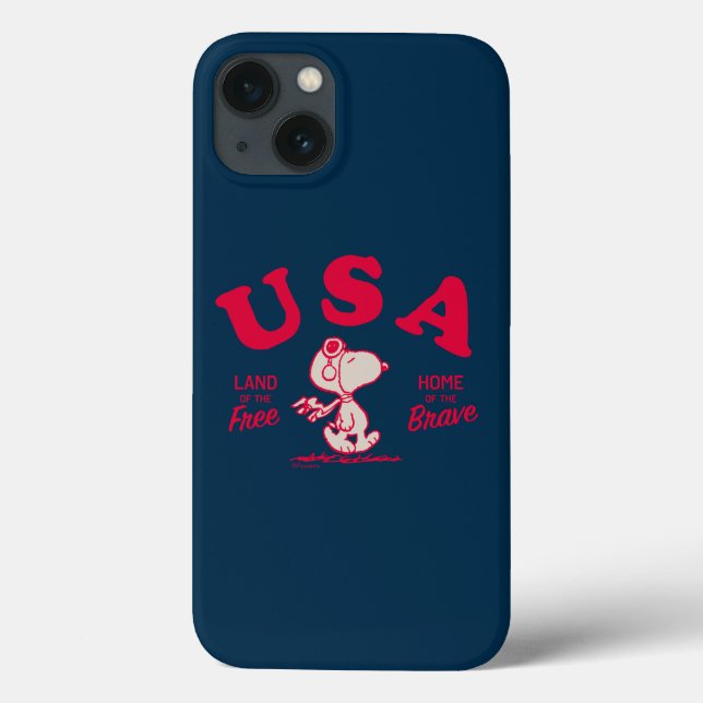 Peanuts | Snoopy USA Land of the Free Case-Mate iPhone Case (Back)
