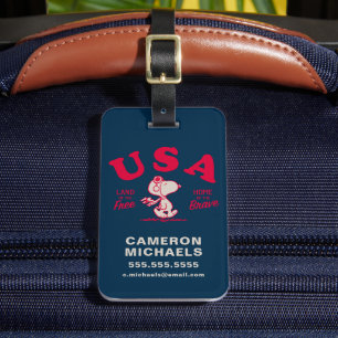 Peanuts   Snoopy USA Land of the Free Luggage Tag
