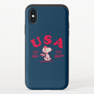Peanuts   Snoopy USA Land of the Free iPhone X Slider Case