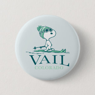 Peanuts   Snoopy Vail Colorado 2 Inch Round Button