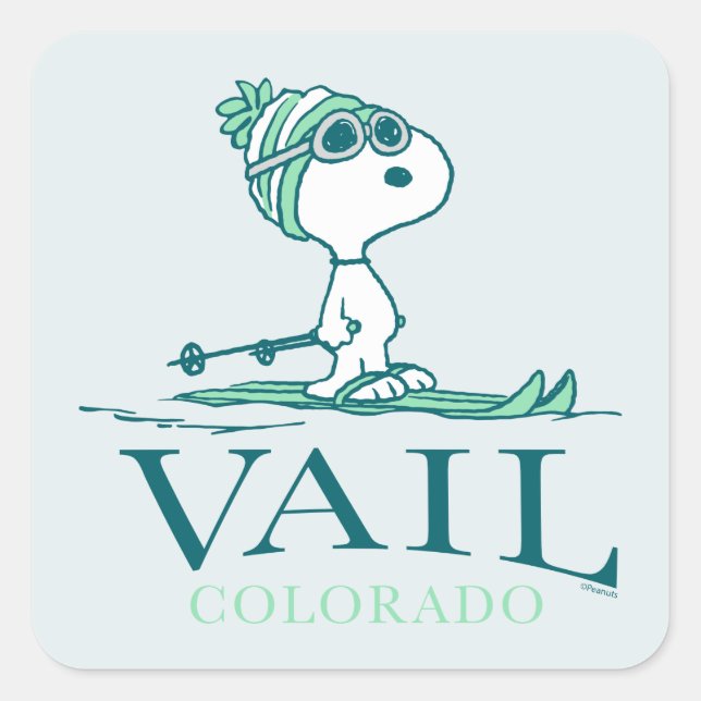Peanuts | Snoopy Vail Colorado Square Sticker (Front)