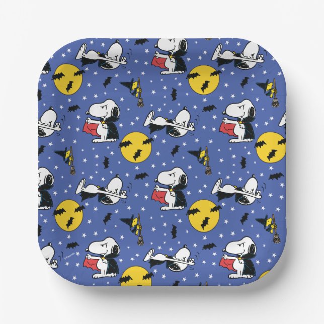 Peanuts | Snoopy Vampire Pattern Paper Plate (Front)