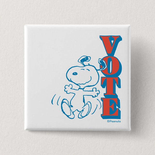 Peanuts | Snoopy - Vote 2 Inch Square Button (Front)