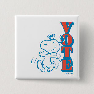 Peanuts   Snoopy - Vote 2 Inch Square Button