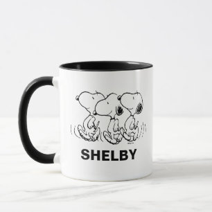 Peanuts   Snoopy Walking Tall   Add Your Name Mug