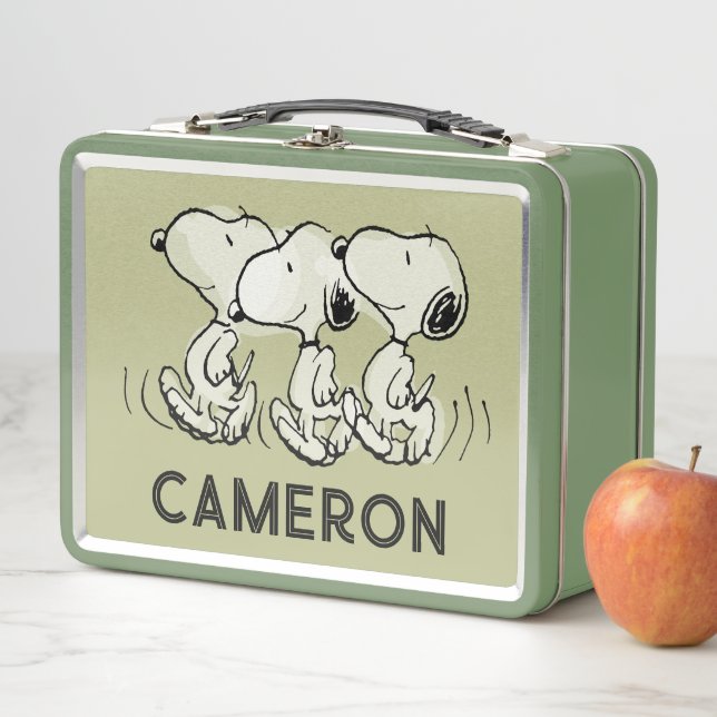 Peanuts | Snoopy Walking Tall Metal Lunch Box (In Situ)