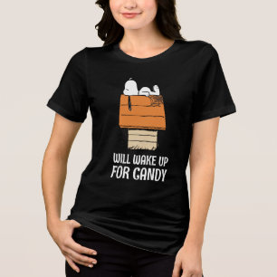 Peanuts   Snoopy Will Wake Up For Candy Tri-Blend Shirt