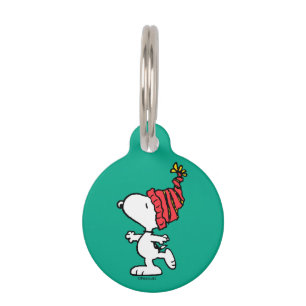 Peanuts   Snoopy Winter Beanie Cap Pet Tag