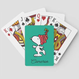 Peanuts   Snoopy Winter Beanie Cap Playing Cards