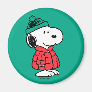 Peanuts Snoopy Winter Coat & Hat Magnet