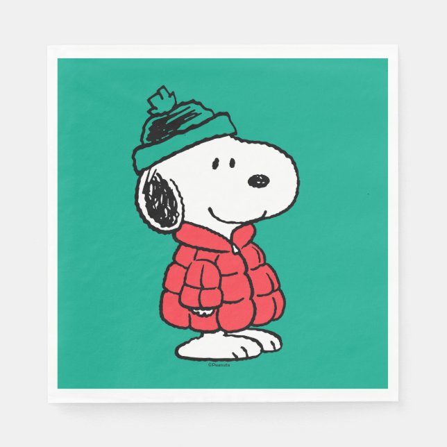 Peanuts | Snoopy Winter Coat & Hat Napkin (Front)
