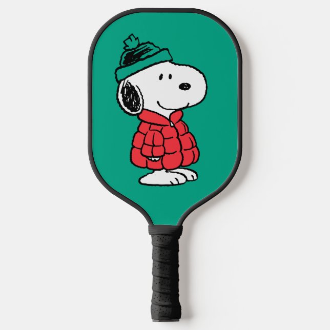 Peanuts | Snoopy Winter Coat & Hat Pickleball Paddle (Front)