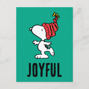 Peanuts Snoopy Winter Merry Christmas Holiday Postcard