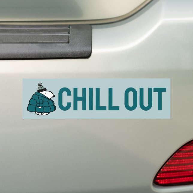 Peanuts | Snoopy Winter Puffer Jacket Bumper Sticker (On Car)