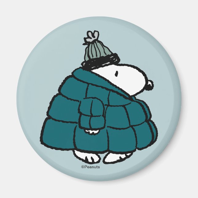 Peanuts | Snoopy Winter Puffer Jacket Magnet (Front)