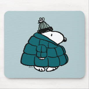 Peanuts   Snoopy Winter Puffer Jacket Mouse Pad