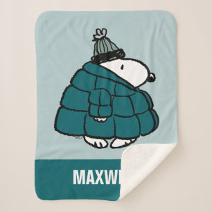 Peanuts   Snoopy Winter Puffer Jacket Sherpa Blanket