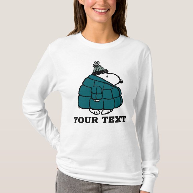Peanuts | Snoopy Winter Puffer Jacket T-Shirt (Front)