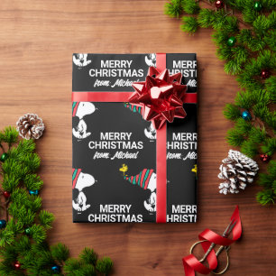 Peanuts Snoopy & Woodstock Add Your Name Wrapping Paper