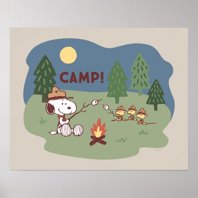 Peanuts | Snoopy & Woodstock at the Campfire Poster (Front)