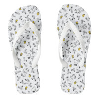 Peanuts | Snoopy & Woodstock B&W Flower Pattern