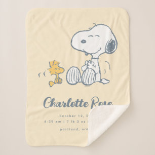 Peanuts Snoopy & Woodstock Baby Sherpa Blanket
