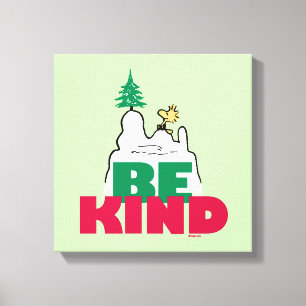 Peanuts   Snoopy & Woodstock Be Kind Canvas Print