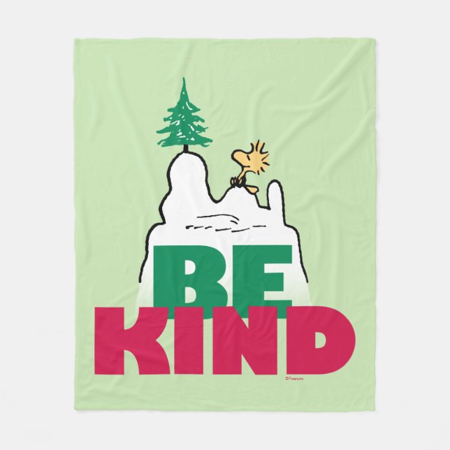 Peanuts | Snoopy & Woodstock Be Kind Fleece Blanket (Front)