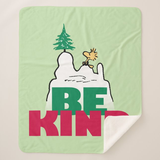 Peanuts | Snoopy & Woodstock Be Kind Sherpa Blanket (Front)