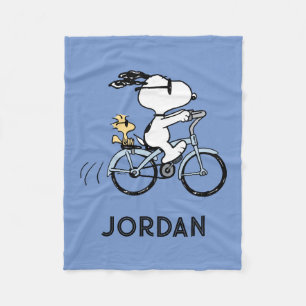 Peanuts   Snoopy & Woodstock Bicycle Fleece Blanket