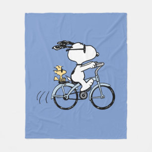 Peanuts   Snoopy & Woodstock Bicycle Fleece Blanket