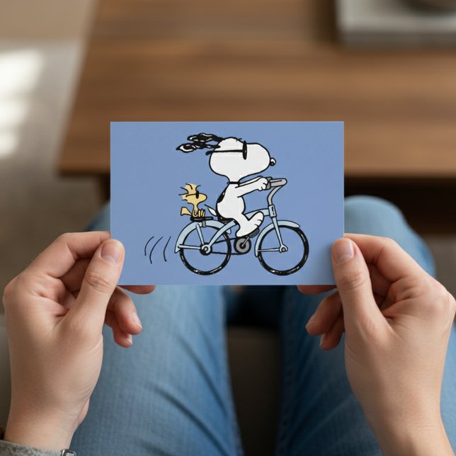 Peanuts | Snoopy & Woodstock Bicycle Postcard (Creator Uploaded)
