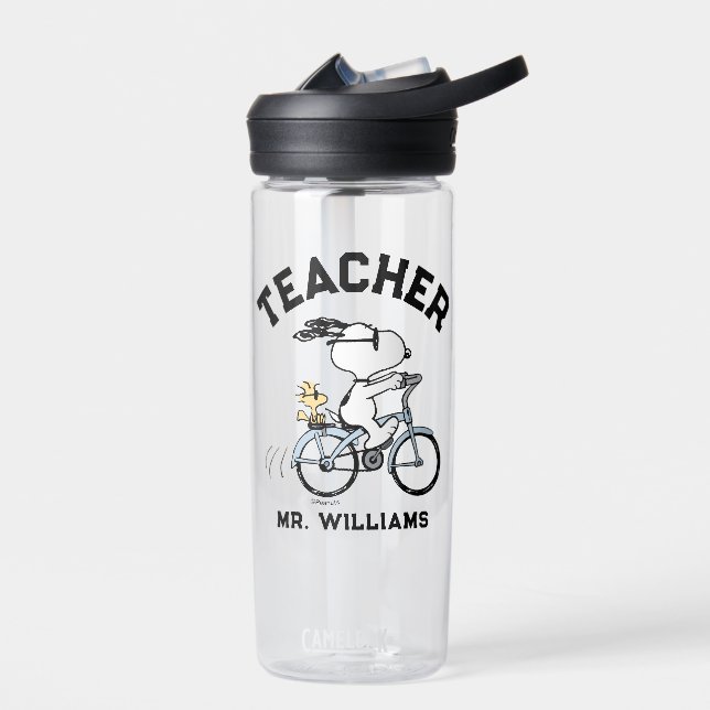 Peanuts | Snoopy & Woodstock Bicycle Teacher Water Bottle (Left)