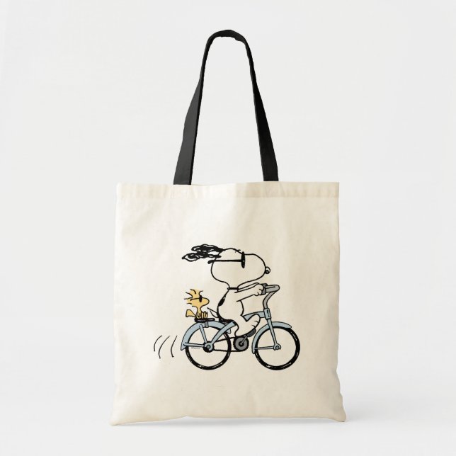 Peanuts | Snoopy & Woodstock Bicycle Tote Bag (Front)