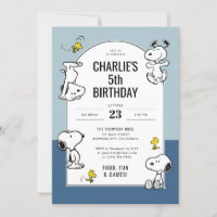 Peanuts Snoopy & Woodstock Blue Birthday