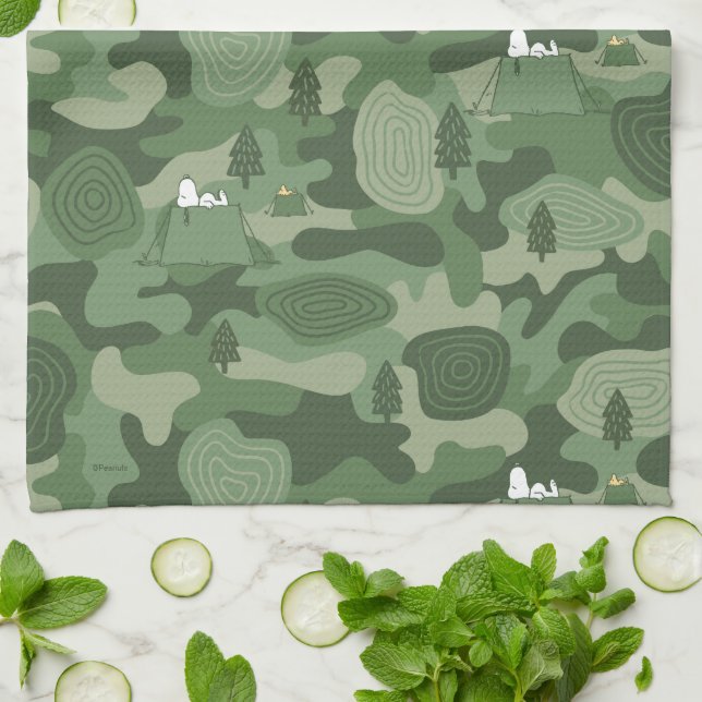 Peanuts | Snoopy & Woodstock Camouflage Camp Kitchen Towel (Folded)