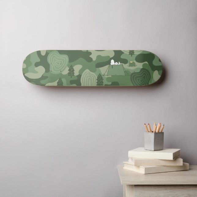 Peanuts | Snoopy & Woodstock Camouflage Camp Skateboard (Wall Art (Horz))