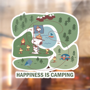 Peanuts   Snoopy & Woodstock Camp Map Window Cling