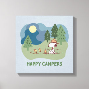 Peanuts   Snoopy & Woodstock Camp Site Canvas Print