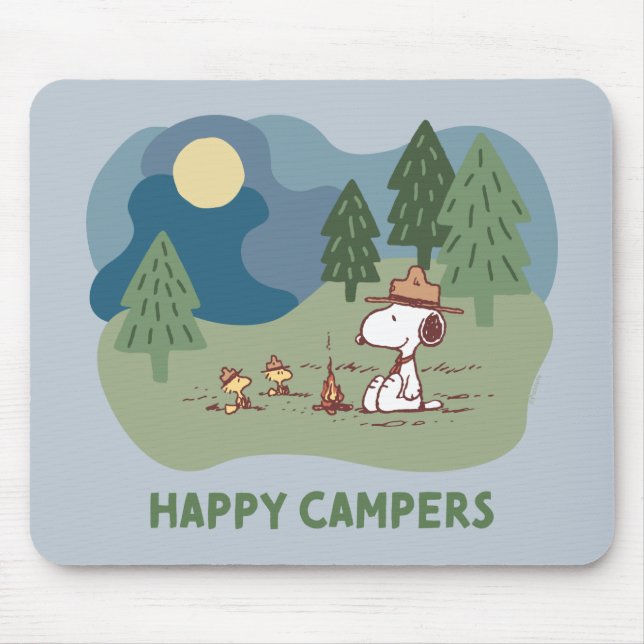 Peanuts | Snoopy & Woodstock Camp Site Mouse Pad (Front)